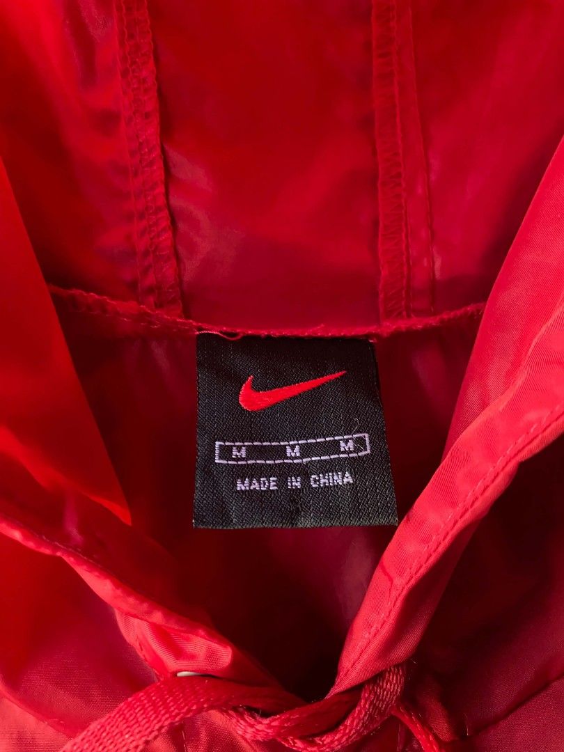 Vintage nike Red windbreaker (Category: Coats, Jackets and Outerwear) located in Manila. Submitted by raymondrob54698 (Listing ID 1471046864, Image 3). Description: Size medium on tag 25x27.