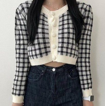 Vintage Plaid Gingham Black Cardigan (Category: Coats, Jackets and Outerwear) located in Binan City. Submitted by myprelovedhaul (Listing ID 1471039721, Image 2). Description: - fits xs to small! - no when worn photos! - last price posted! - please message only if sure buyer! - limited replies only. - Available unless mark as sold. - Ship via j&t or lalamove for same day. -Mode of payment: Gcash 📍Biñan Laguna .