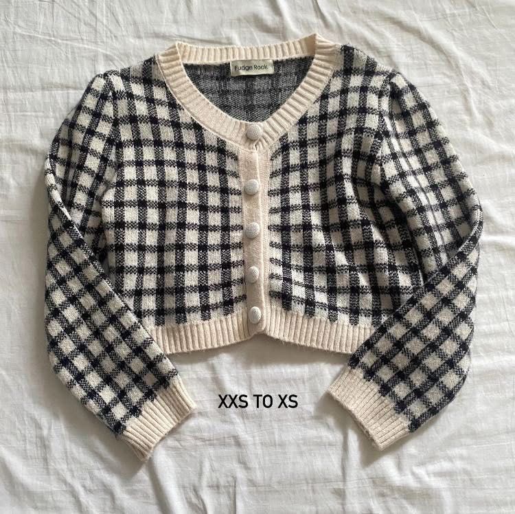 Vintage Plaid Gingham Black Cardigan (Category: Coats, Jackets and Outerwear) located in Binan City. Submitted by myprelovedhaul (Listing ID 1471039721, Image 3). Description: - fits xs to small! - no when worn photos! - last price posted! - please message only if sure buyer! - limited replies only. - Available unless mark as sold. - Ship via j&t or lalamove for same day. -Mode of payment: Gcash 📍Biñan Laguna .