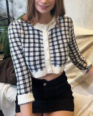Vintage Plaid Gingham Black Cardigan (Category: Coats, Jackets and Outerwear) located in Binan City. Submitted by myprelovedhaul (Listing ID 1471039721, Image 1). Description: - fits xs to small! - no when worn photos! - last price posted! - please message only if sure buyer! - limited replies only. - Available unless mark as sold. - Ship via j&t or lalamove for same day. -Mode of payment: Gcash 📍Biñan Laguna .