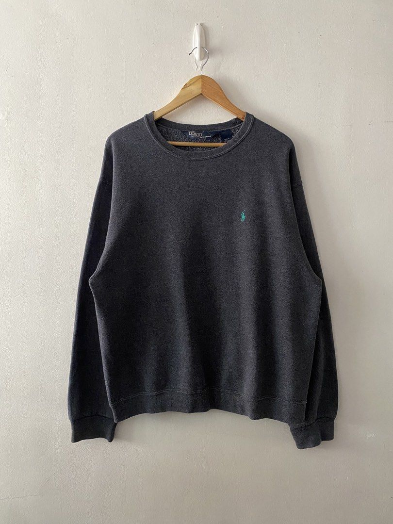 Vintage Ralph Lauren Dark Gray Basic Logo Sweater (Category: Coats, Jackets and Outerwear) located in Quezon City. Submitted by rlphvncntbs (Listing ID 1470990910, Image 1). Description: Vintage Ralph Lauren Dark Gray Basic Logo Sweater Size: Fits Boxy Large Measurements: 23.5" x 27" Excellent Condition ₱2,500 + SF (Negotiable).