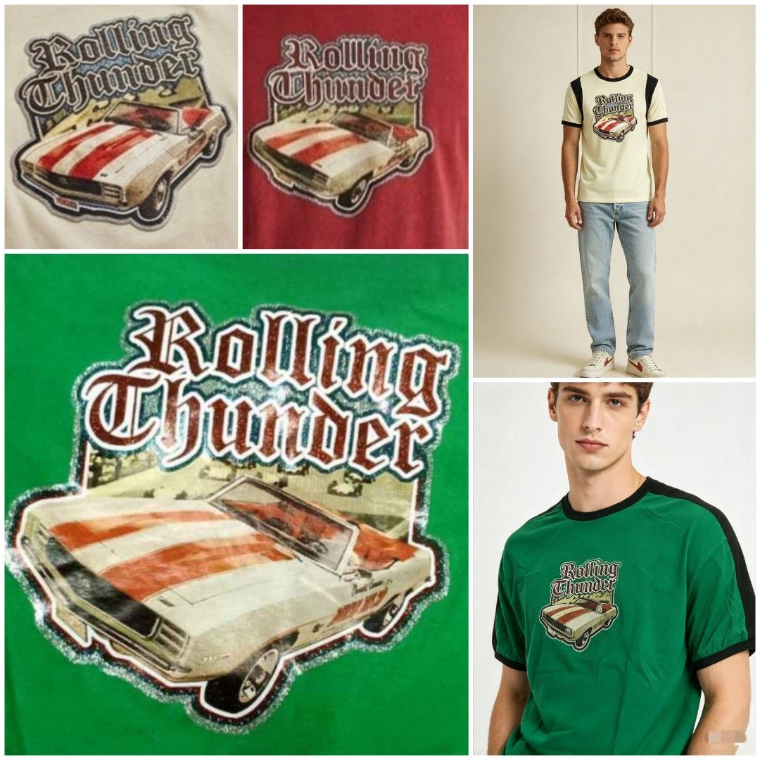 Vintage Style Shirts for Men (Category: Tshirts & Polo Shirts ) located in Las Pinas. Submitted by apples_here (Listing ID 1471054798, Image 2). Description: New Vintage Style Imported Fits: Small to Medium Comfortable Fabric Variations: - Rolling Thunder - (Red, Cream and Green) - Super Sonic - (Red and Cream) - ET - (Green) 100% Cotton *Limited Stocks only Location: Las Pinas Area.