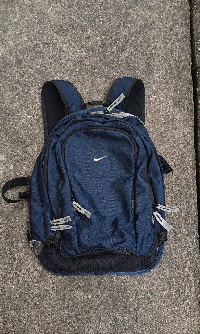 Vintage Y2K Nike Cordura Backpack (Category: Backpacks) located in Canlaon. Submitted by thriftytrift (Listing ID 1471043136, Image 1). Description: ✔️ Authentic Nike, Cordura fabric (tag inside) ✔️ Embroidered swoosh on front, printed swoosh on mesh back panel ✔️ Multiple zip compartments plus side zip pocket ✔️ Padded mesh back and adjustable straps ✔️ Top carry handle No issue Excellent condition Pwede Vc para makita mo.