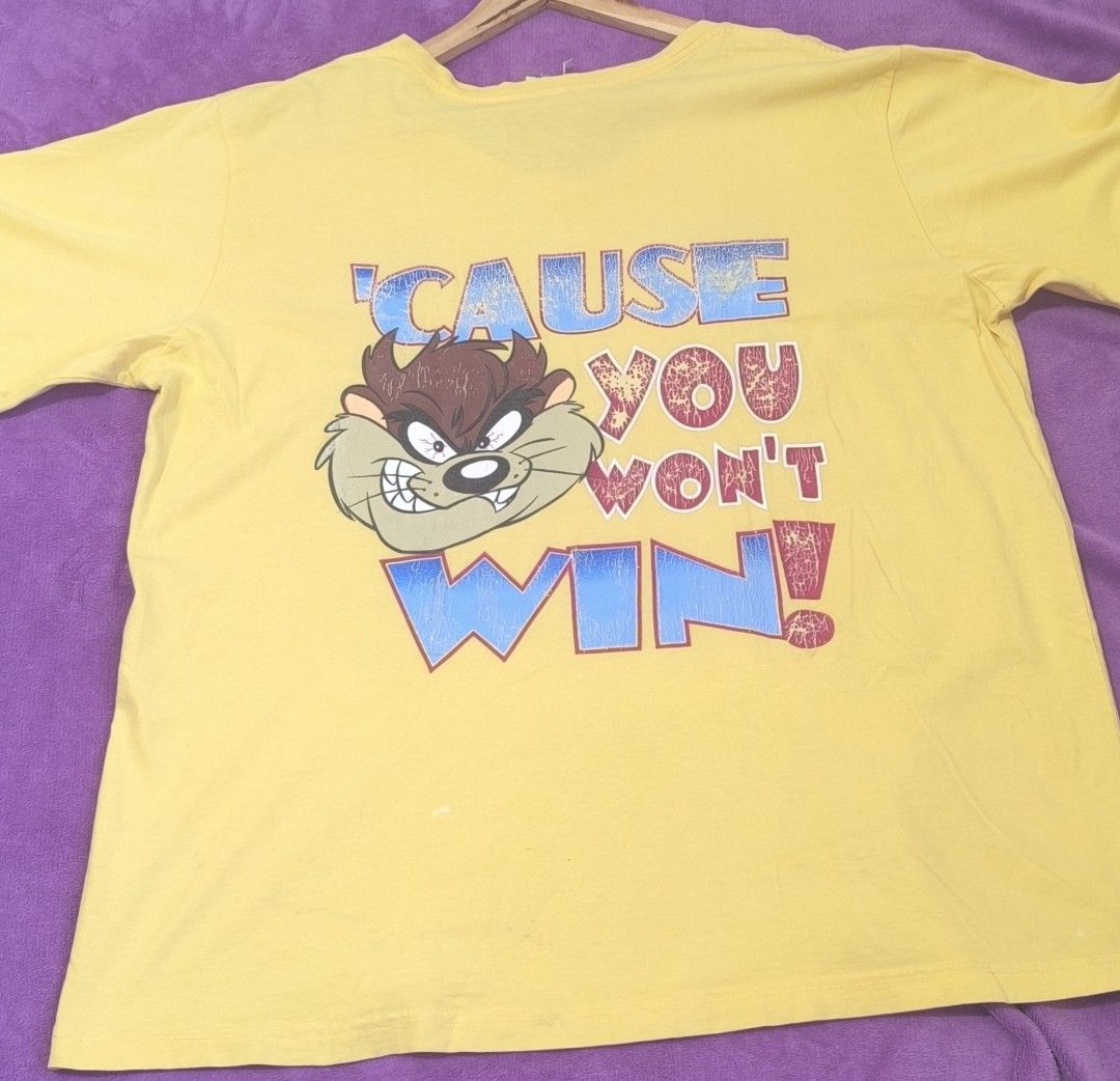 VTG 2002 TAZ DON'T START WITH ME (Category: Tshirts & Polo Shirts ) located in Dumaguete. Submitted by nostaldripph (Listing ID 1470932718, Image 2). Description: OFFICIAL LOONEY TUNES TAG 25*30 CRACKPRINTS, GRAPHIC FADING, MINOR STAINS.