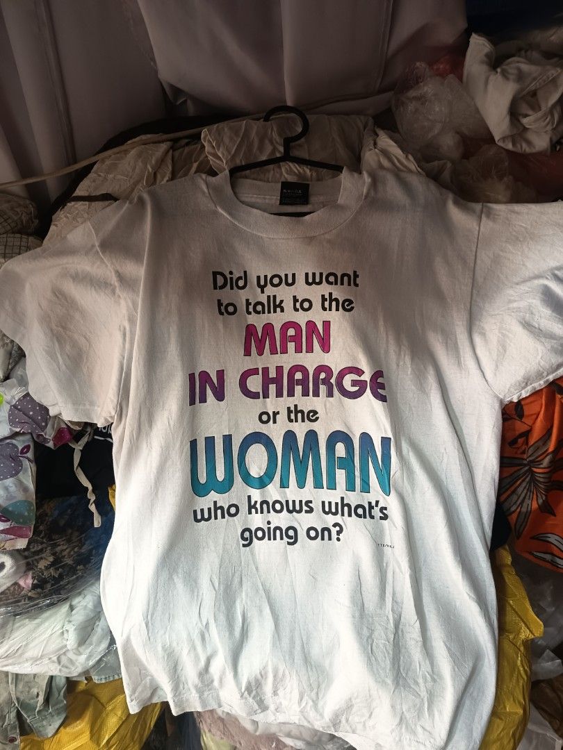 VTG statement tee (Category: Tshirts & Polo Shirts ) located in Tarlac. Submitted by cbmollida267541 (Listing ID 1471011619, Image 1). Description: VINTAGE STATEMENT TEE with minimal stain (washable) 21x28 250+sf.
