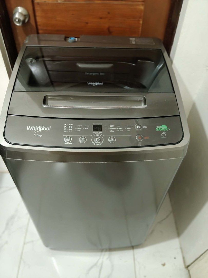Whirlpool Automatic Washing Machine (Category: Washing Machines and Dryers) located in Rosario. Submitted by mira33396 (Listing ID 1470985483, Image 3). Description: Like Brand New! -Whirlpool Brand -Top load automatic washing machine -Sobrang kinis last May 2026 Iang nabili - No issue - Makinis na makinis pa parang bago - 8.8kg capacity - May konti pang tawad, pass sa too low ballers -pick up or lalamove Location: San agustin, Trece Martires Cit