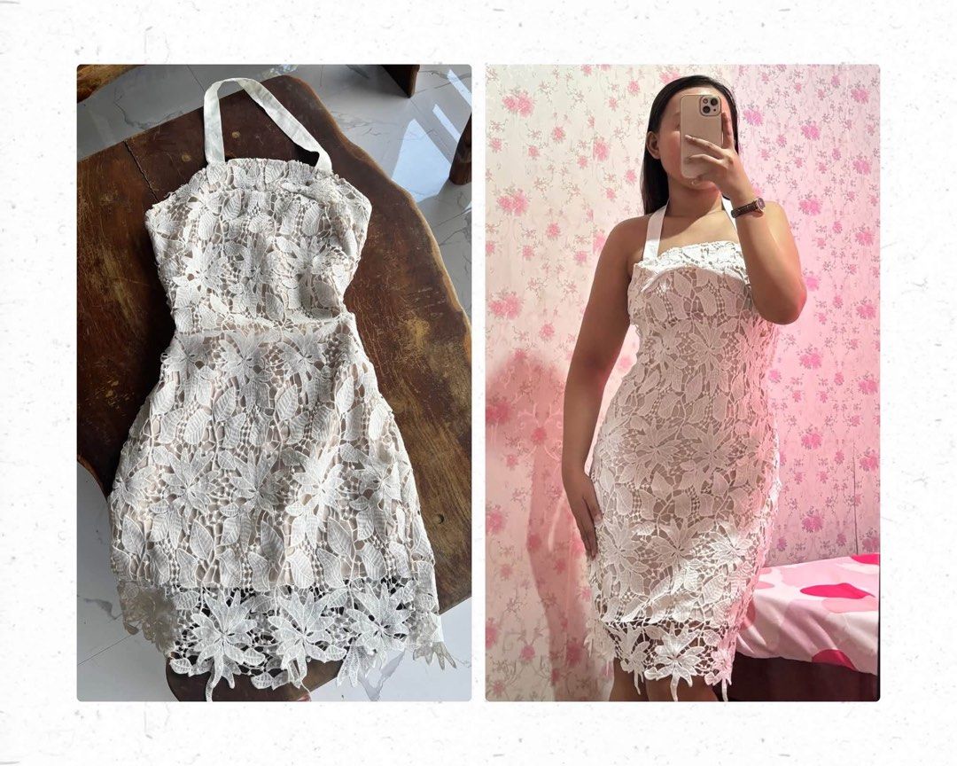 White Lace Embroidered Dress (Category: Dresses) located in Batangas. Submitted by chezkagrace_.428 (Listing ID 1471074271, Image 1). Description: Size XS-S.