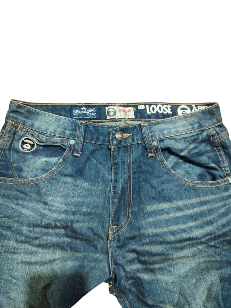 Wrangler x Aape (Category: Jeans) located in Manila. Submitted by fastwolf.448c81 (Listing ID 1470937656, Image 2). Description: 31-32 waist size.