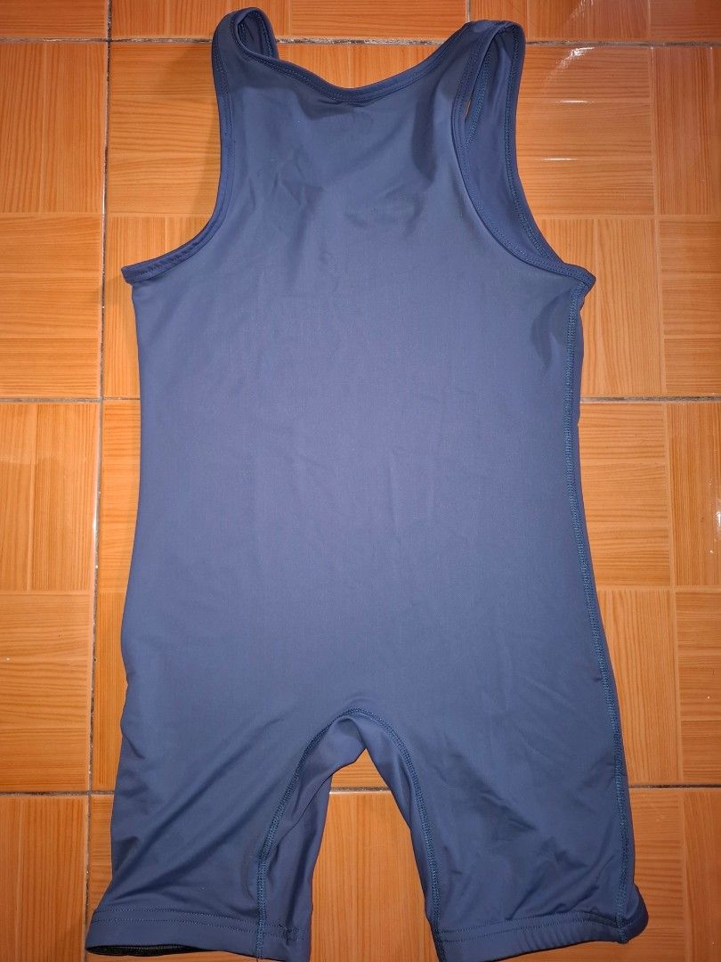 Wrestling Singlet - 90/120lbs (Category: Activewear) located in Quezon City. Submitted by an.marie (Listing ID 1470936819, Image 2). Description: - Brand/Model: 4Time American wrestling singlet - Color: Blue - Size: Small - Material: 82% nylon, 18% spandex - Comfort: Flat-locked seams inside to prevent chafing - Performance: Gripper elastic at leg openings to stop ride-up during matches.