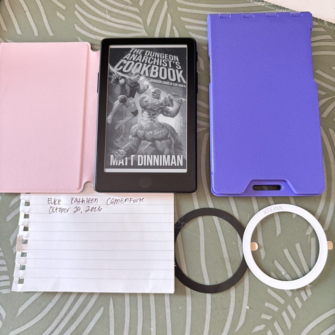 XTEINK X4 PRO GLOBAL VERSION BLACK (Category: E-Readers) located in Taguig. Submitted by lee.declutters (Listing ID 1470980355, Image 1). Description: XTEINK X4 PRO GLOBAL VERSION ₱6,000 Lightly used only. No dents. No scratches. Inclusions: Pink flip case Purple Magnetic snap lock case USB C charger adaptor 2 Xteink magsafe rings Unit itself No box (but will package securely of course!) 📍 Makati (weekdays)/ BGC (Weekends) - test all you want 🙂