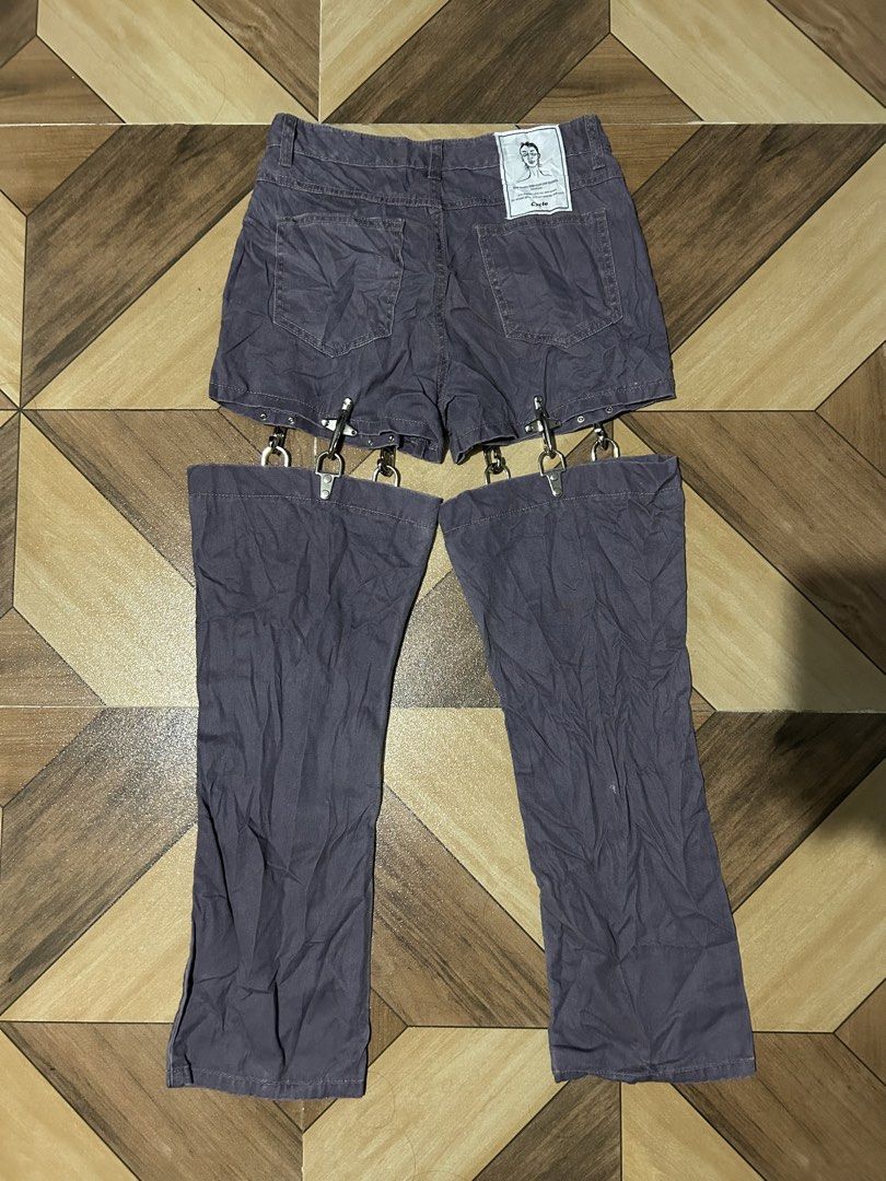 Y2k (Category: Other Bottoms) located in General Santos City (Dadiangas). Submitted by itzzur.rapi (Listing ID 1471040073, Image 3). Description: Y2k M.Y.O.B NYC (Mind Your Own Business NYC) detachable or convertible fireman-style pants in a faded purplish-purple color EXCELLENT CONDITION NO ISSUE WAISTLINE 28 LENGHT 36 .