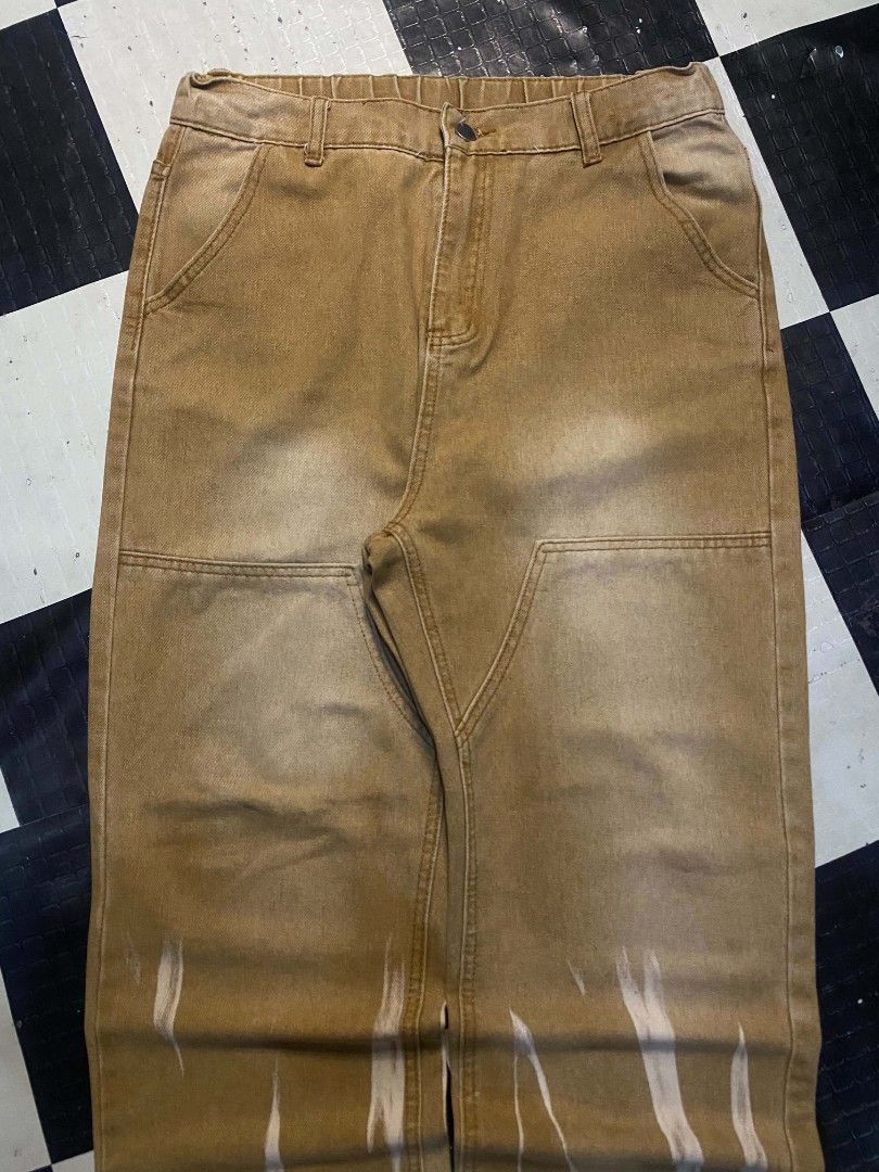 Y2K Double Knee Pants — Mid Hard Denim (Category: Jeans) located in Talisay. Submitted by trovegalleryonig (Listing ID 1471099710, Image 3). Description: Y2K Double Knee Pants — Mid Hard Denim Waist: 29 - 33 Length: 41 Thigh: 12.5 Hem: 8.5 Issue(s): none Condition: 9.5/10.