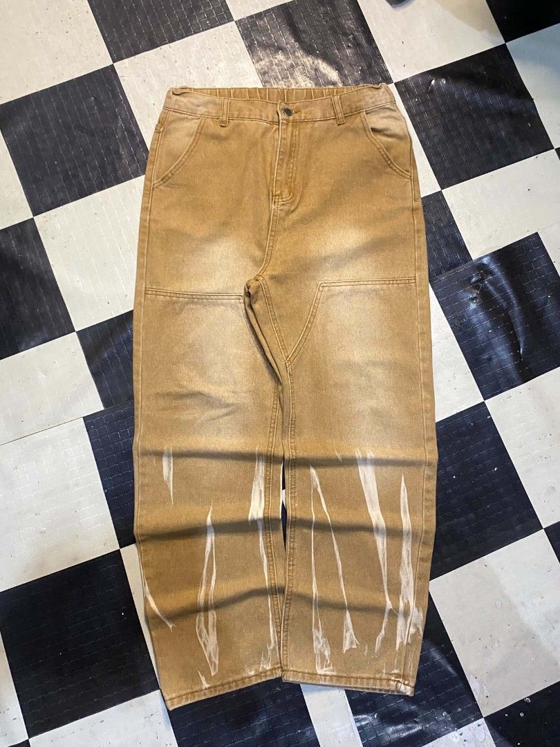 Y2K Double Knee Pants — Mid Hard Denim (Category: Jeans) located in Talisay. Submitted by trovegalleryonig (Listing ID 1471099710, Image 1). Description: Y2K Double Knee Pants — Mid Hard Denim Waist: 29 - 33 Length: 41 Thigh: 12.5 Hem: 8.5 Issue(s): none Condition: 9.5/10.