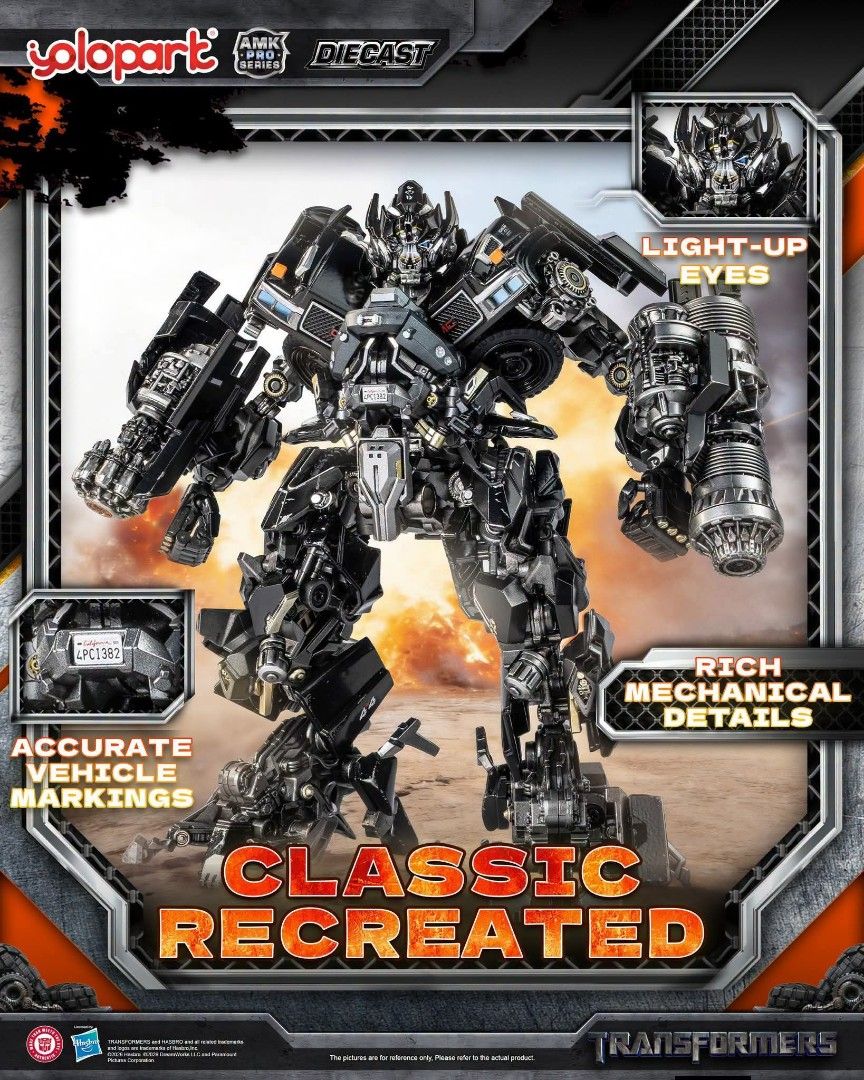 Yolopark AMK Pro Series Ironhide 18cm Model Kit (Category: Figurines & Statues) located in Manila. Submitted by mauchan00000303 (Listing ID 1470980020, Image 1). Description: - Brand: Yolopark AMK Pro Series Ironhide - Height: 18cm tall - Material: Premium diecast parts included - Special Features: Light-up eyes and cannons, highly detailed mechanical design with accurate vehicle markings - Accessories: Includes display stand and multiple interch