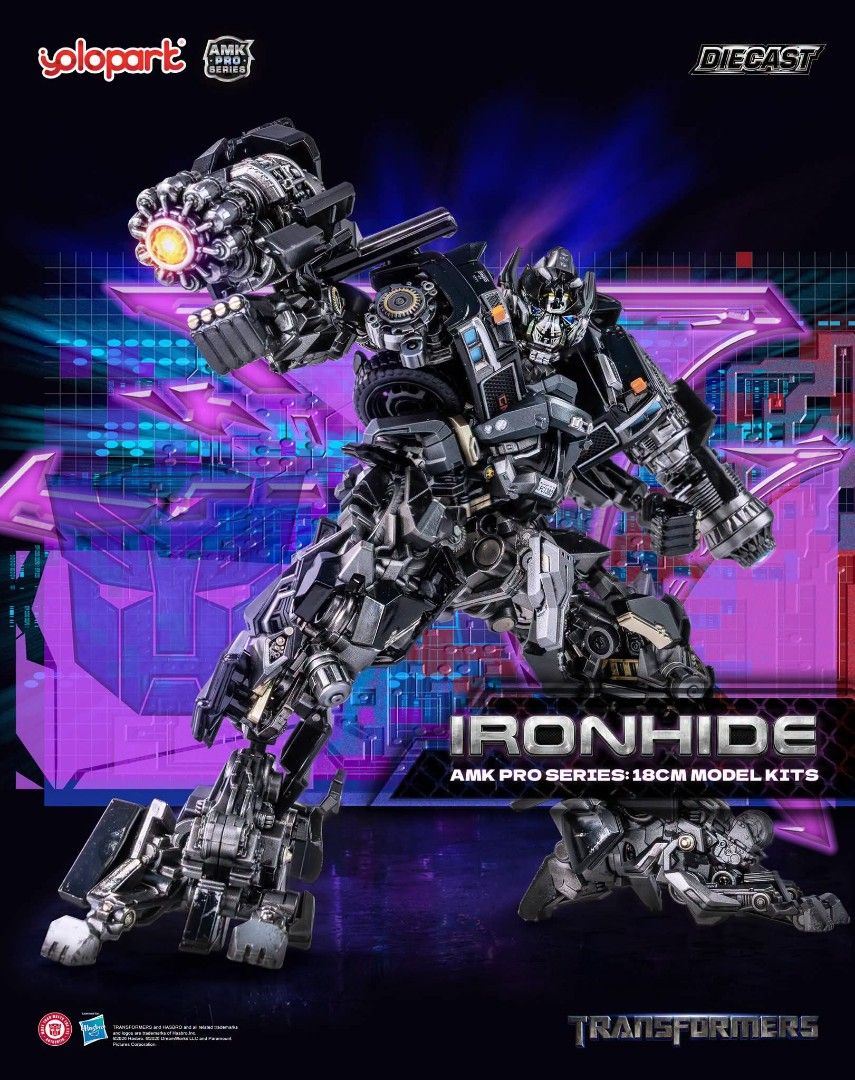 Yolopark AMK Pro Series Ironhide 18cm Model Kit (Category: Figurines & Statues) located in Manila. Submitted by mauchan00000303 (Listing ID 1470980020, Image 3). Description: - Brand: Yolopark AMK Pro Series Ironhide - Height: 18cm tall - Material: Premium diecast parts included - Special Features: Light-up eyes and cannons, highly detailed mechanical design with accurate vehicle markings - Accessories: Includes display stand and multiple interch