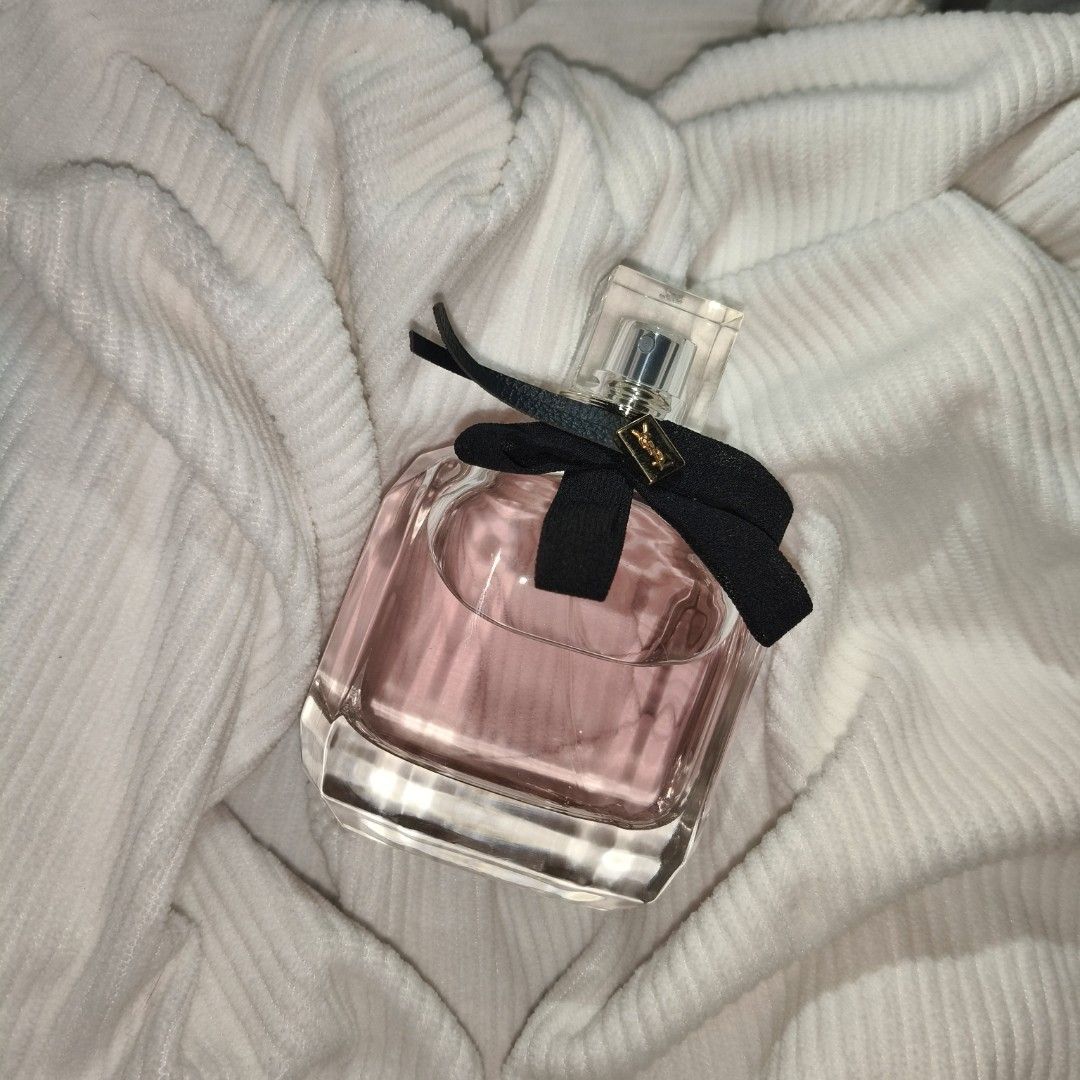 Yves Saint Laurent Mon Paris Eau de Parfum (Category: Fragrance & Deodorants) located in Manila. Submitted by iela_s (Listing ID 1470989671, Image 1). Description: - Authentic YSL Mon Paris 90ml - With box - Features iconic black lavallière bow and gold YSL Cassandre charm - Never used - Stored properly away from direct sunlight.