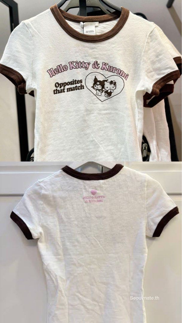Zara Hello Kitty & Kuromi Ringer Tee Brown White (Category: Shirts) located in Manila. Submitted by so.onniemnida (Listing ID 1470997921, Image 1). Description: Bought from zara 1,500 Loc: makati/manila Can do same day delivery Shipping nationwide.