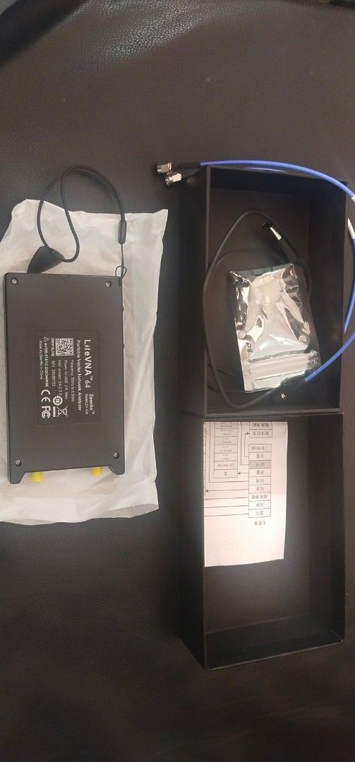 ZeenKo LiteVNA 64 Portable Vector Network Analyzer ZN-406 (Category: Office & Business Technology) located in Muntinlupa City. Submitted by grayfox05 (Listing ID 1470965920, Image 3). Description: - Model: ZeenKo LiteVNA 64 (ZN-406) - Frequency Range: 50kHz to 6.3GHz - Condition: Brand new, unit still inside protective film wrapper - Includes: Original box, RF cables, calibration accessories, USB charging cable, and manual - Perfect for: Radio fr