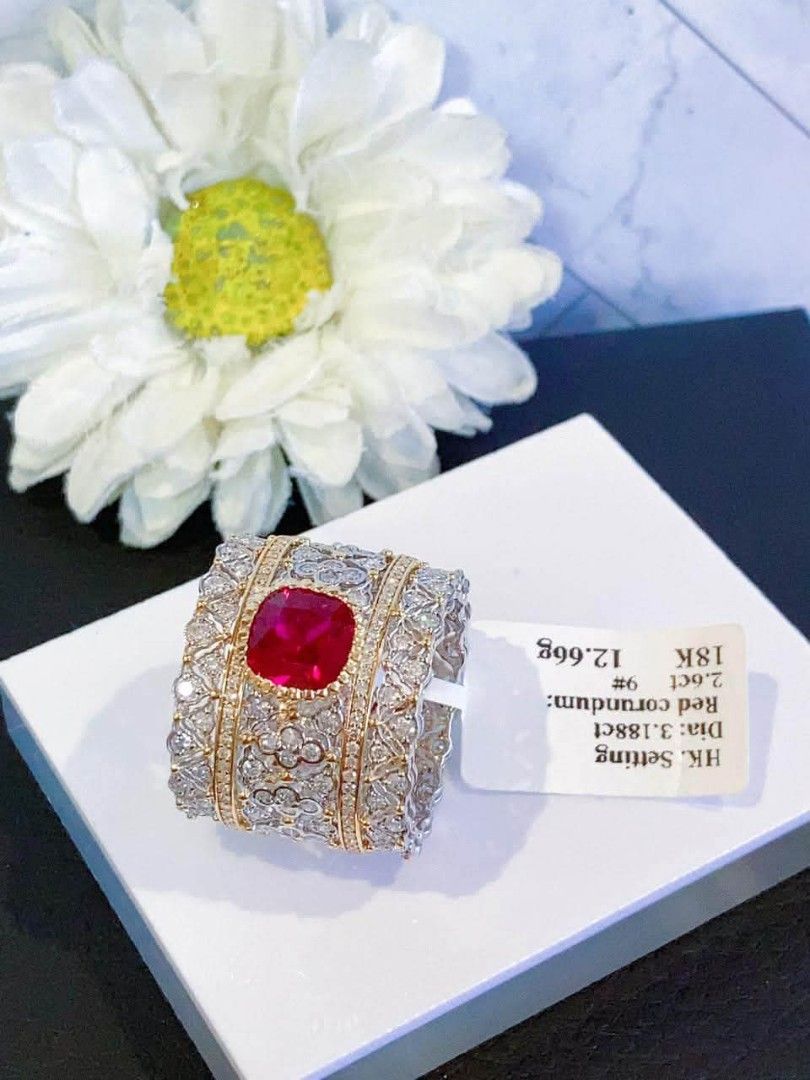 18k HongKong setting gold buccellati diamond ring (Category: Rings) located in Manila. Submitted by bhelgoldseller2ndaccount (Listing ID 1465616214, Image 3). Description: New!!✨New!!✨New!! 18k HongKong setting Gold 15,800/g 💯pawnable/naisasanla 💯with high appraisal rate 💯good investment 💯Direct supplier price 👉OPEN for resellers 🌺please take time to evaluate their actual sizes and grams 👉Best panggift for all occasions ✅ Sold per grams no