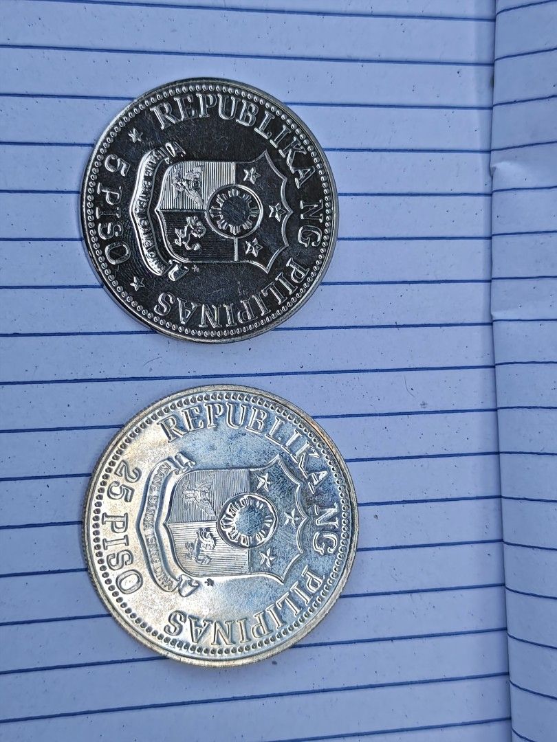1981 set (Category: Currency) located in Paranaque City. Submitted by independentman07 (Listing ID 1465704595, Image 2). Description: big coins silver coins 25 piso 50 piso 5 piso with coin capsule sharp details a.u to unc condition.