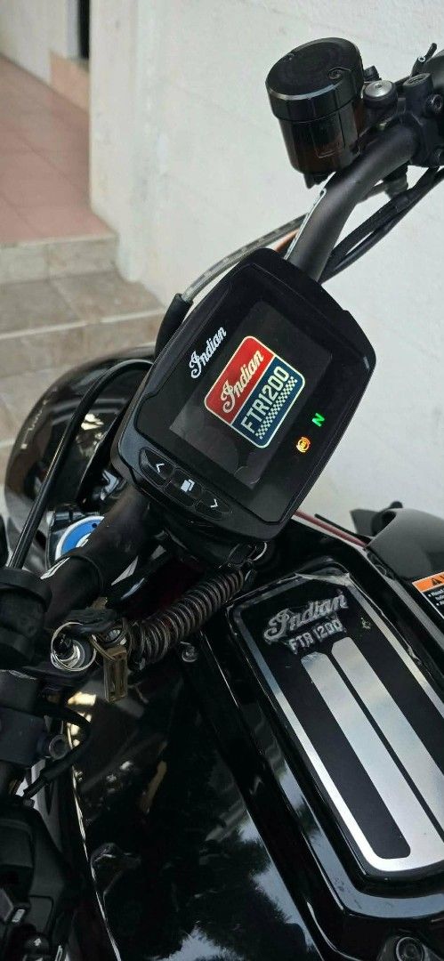 2019 Indian FTR 1200 Motorcycle (Category: Motorbikes for Sale) located in Meycauayan. Submitted by Naissirk (Listing ID 1465655184, Image 3). Description: 2019 Indian FTR 1200. Only 4000 km on the odometer. Black and red color scheme with white tank panels carrying the Indian logo. Digital dash display and dual exhaust setup. Rear rack installed. Runs great, very low mileage for the year..