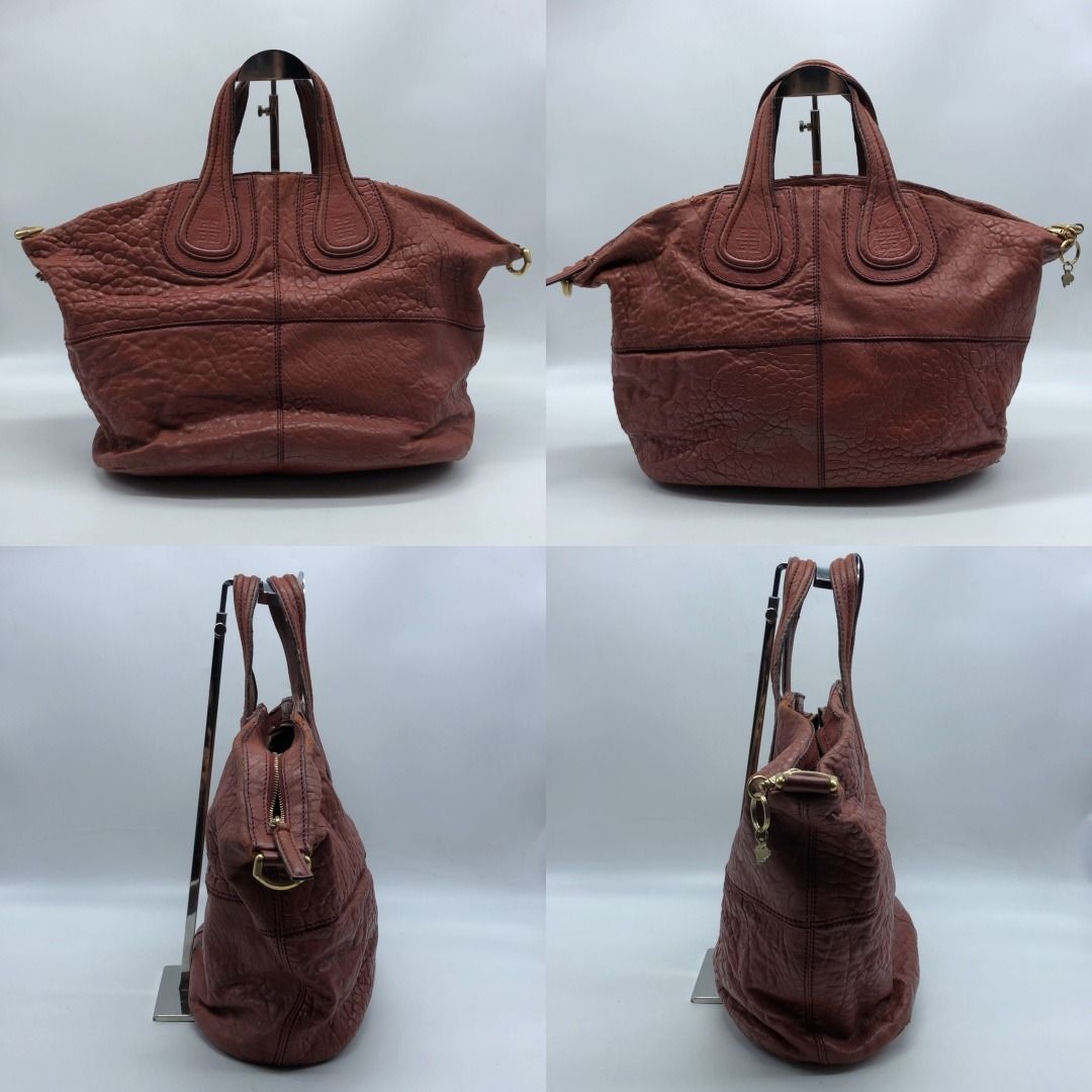 267009629 GIVENCHY BAG NIGHTINGALE RED (Category: Luxury Bags & Wallets) located in Taguig. Submitted by ecoring.ph (Listing ID 1465591223, Image 2). Description: ◆CONDITION: BC ◆DESCRIPTIONS: (Other defects/info:) OUTER: The body of the bag has scratches, stains, peeling, dirt, pressure marks, deformation, scuffing, cracks, wrinkles, fraying, deterioration, discoloration, and holes. It shows signs of heavy use. The bottom and bottom corners have