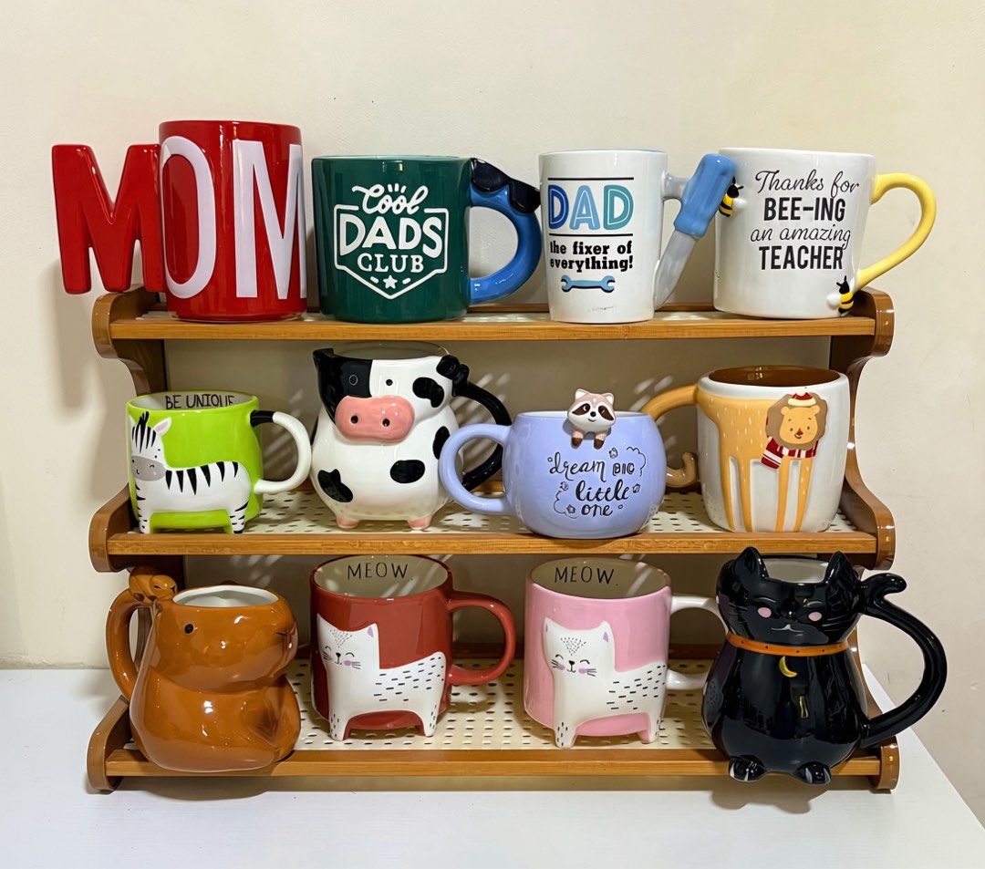 3D Character and Novelty Ceramic Coffee Mugs (Category: Coffee & Tea Tableware) located in Quezon City. Submitted by ar.sulit.finds (Listing ID 1465651380, Image 3). Description: - Huge collection of ceramic coffee mugs with various characters, pop culture icons, cute animals, and unique patterns - Features unique shapes and creative handles to choose from - Ideal for mug collectors, gift-giving, or brightening up your daily coffee routine - All 