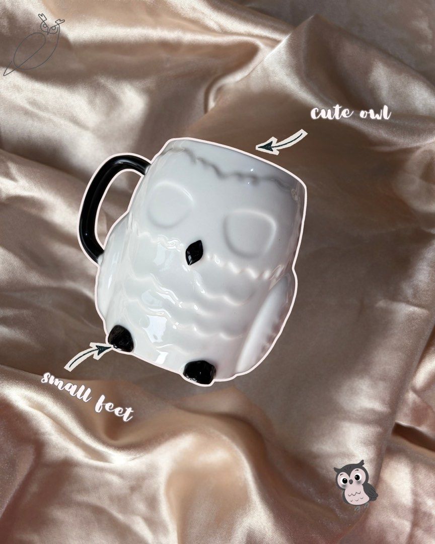 3D Owl Cute Mug (Category: Coffee & Tea Tableware) located in Manila. Submitted by mugandsips (Listing ID 1465600119, Image 1). Description: 3D Owl Mug ☕️ Brandnew Condition No Dents - 3D Design -✨Unique Design -🎀 Cute and aesthetic designs -🎁 Gift ideas, for birthdays and special occasions -🌷 Perfect for your home, office, or study desk Price- 299.00 Location- South Caloocan Courier- Lalamove/ J&T.