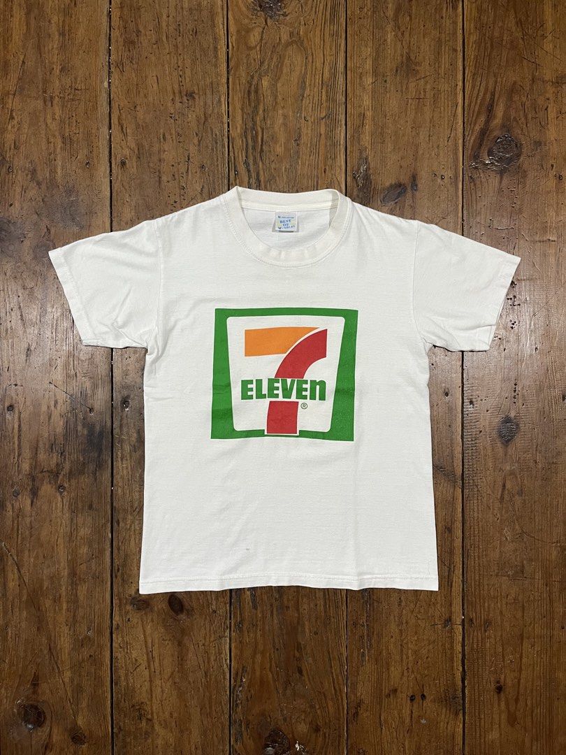 7-Eleven Logo Tee Shirt (Category: Tshirts & Polo Shirts ) located in Baguio. Submitted by fishy___fish (Listing ID 1465706301, Image 1). Description: 7-Eleven Logo Tee Shirt Tagged M Width: 17.5” Length: 23.5” Fits XS-S Has minor yellow stains (washable).