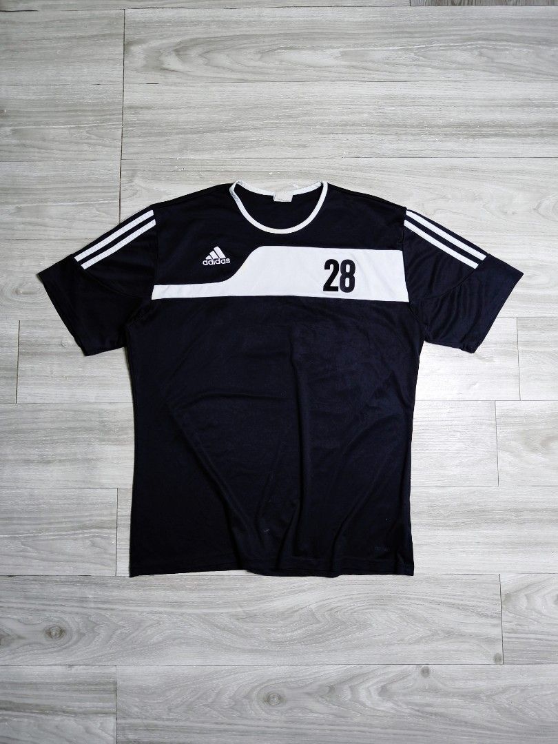 Adidas German soccer training jersey (Category: Shirts) located in Paranaque City. Submitted by pickersform (Listing ID 1465703344, Image 1). Description: - Adidas German soccer training jersey size Large-XL dimes 23x29 - Design: Number 28 graphic and iconic 3-stripe shoulder branding - Fit: Standard fit, ideal for sports and workouts .
