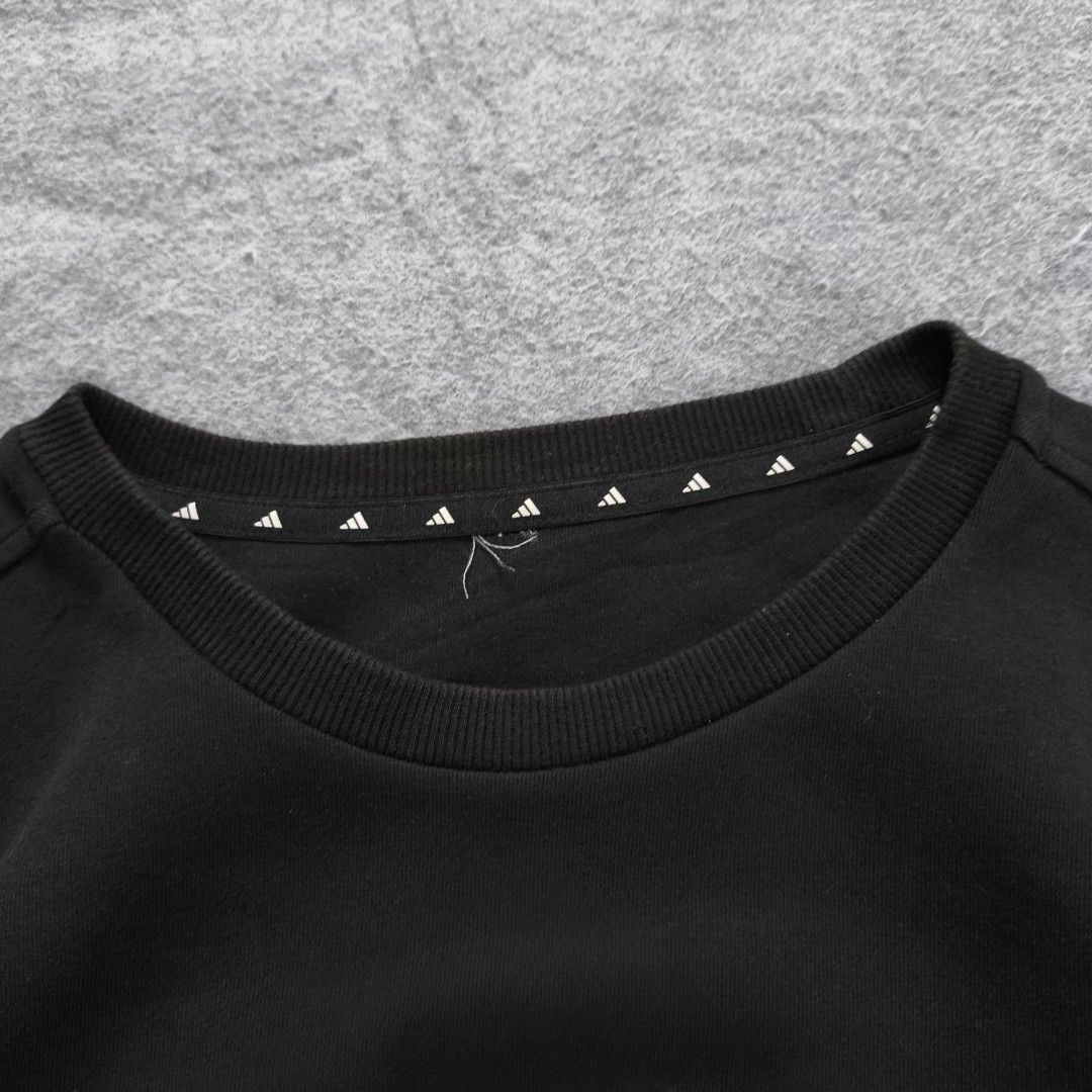 Adidas Rubberized Logo Sweater (Category: Hoodies) located in Manila. Submitted by shykes_26 (Listing ID 1465718483, Image 3). Description: Dimensions Width - 20.5 Length - 23.5 Size on tag - L (s-m fittings) Issues - cut tag.