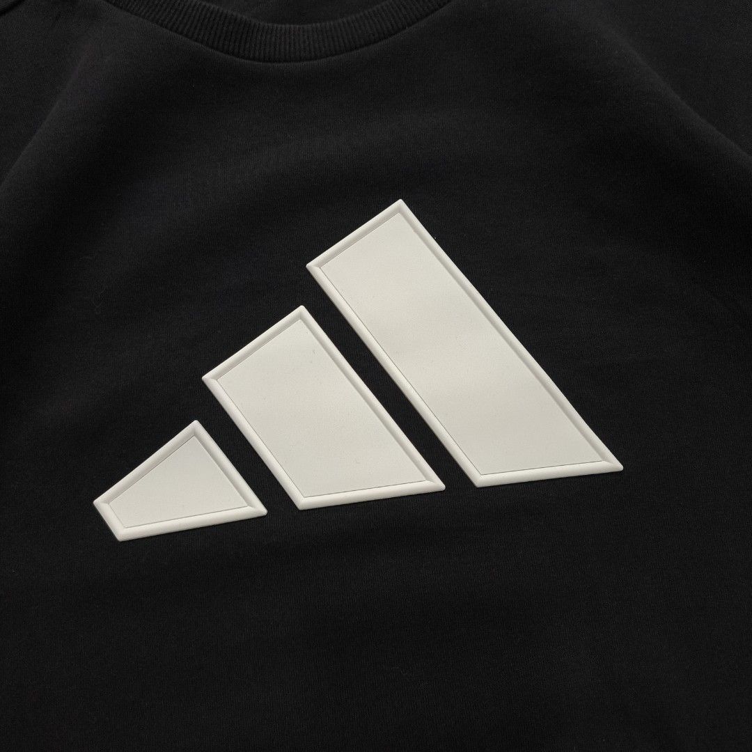 Adidas Rubberized Logo Sweater (Category: Hoodies) located in Manila. Submitted by shykes_26 (Listing ID 1465718483, Image 2). Description: Dimensions Width - 20.5 Length - 23.5 Size on tag - L (s-m fittings) Issues - cut tag.