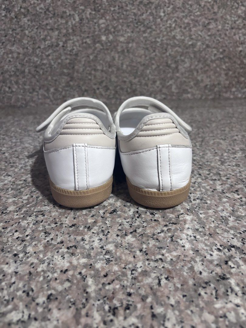 Adidas White Samba Mary Jane (READ DESCRIPTION) (Category: Sneakers) located in Tuba. Submitted by maemaexx (Listing ID 1465655239, Image 3). Description: - Authentic (Bought from store) - No flaws - Has been worn only 2 times NOTE: Please chat me if you are only interested! And also do not just ignore or seen my messages!.