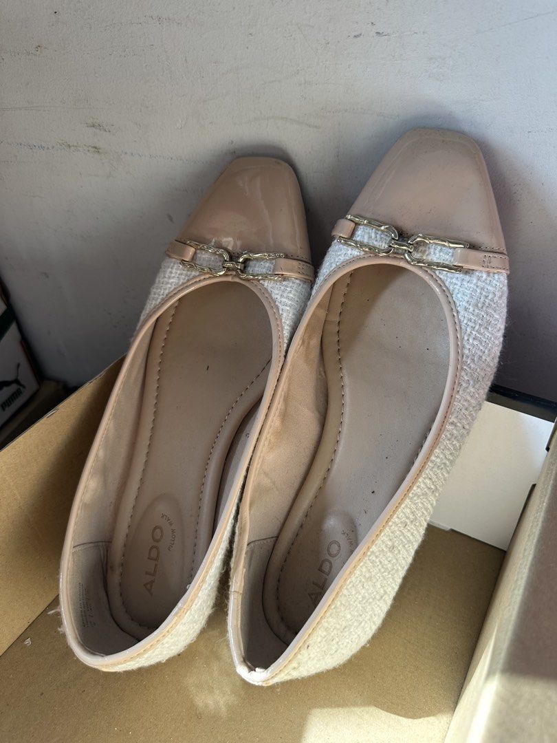 Ado white and pastel pink flats (Category: Flats & Sandals) located in Manila. Submitted by aclairesc7 (Listing ID 1465663808, Image 1). Description: slightly used. needs cleaning.