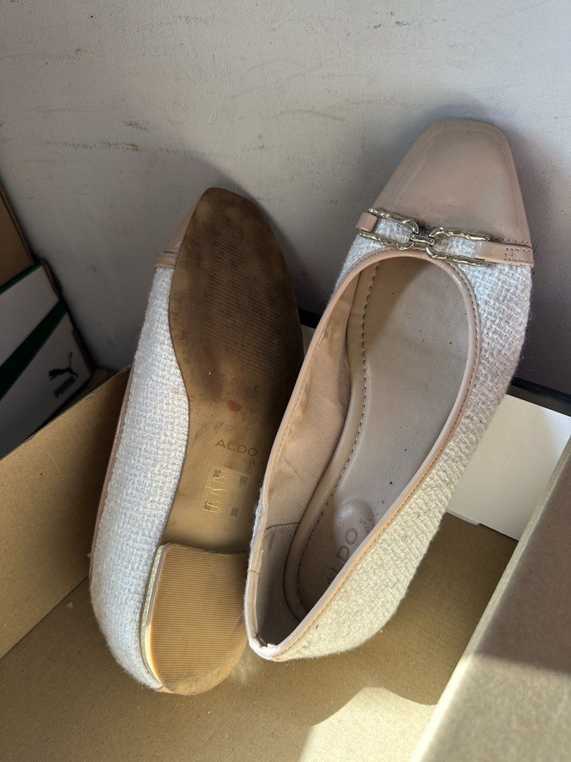 Ado white and pastel pink flats (Category: Flats & Sandals) located in Manila. Submitted by aclairesc7 (Listing ID 1465663808, Image 2). Description: slightly used. needs cleaning.