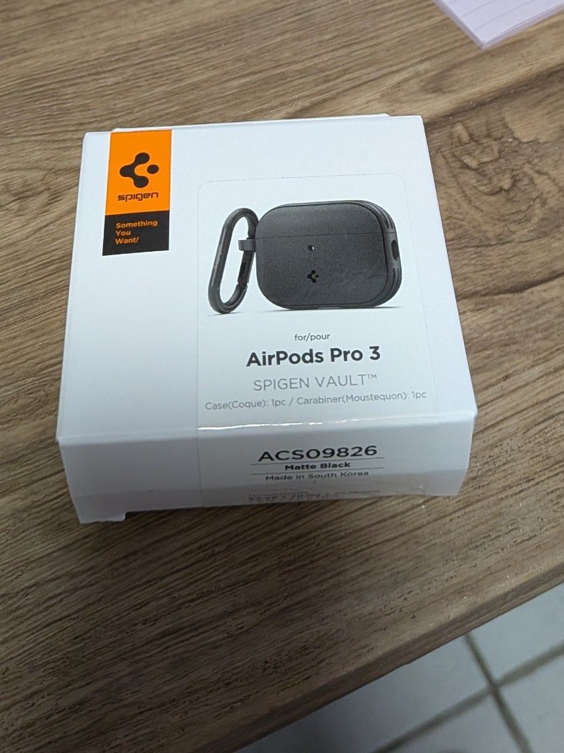 AirPods Pro 3 Spigen vault case (Category: Other Accessories) located in Naga. Submitted by pagechavez (Listing ID 1465683248, Image 1). Description: AirPods Pro 3 case Never used, never opened Original price: 1558php RF: BF also bought one 😅.