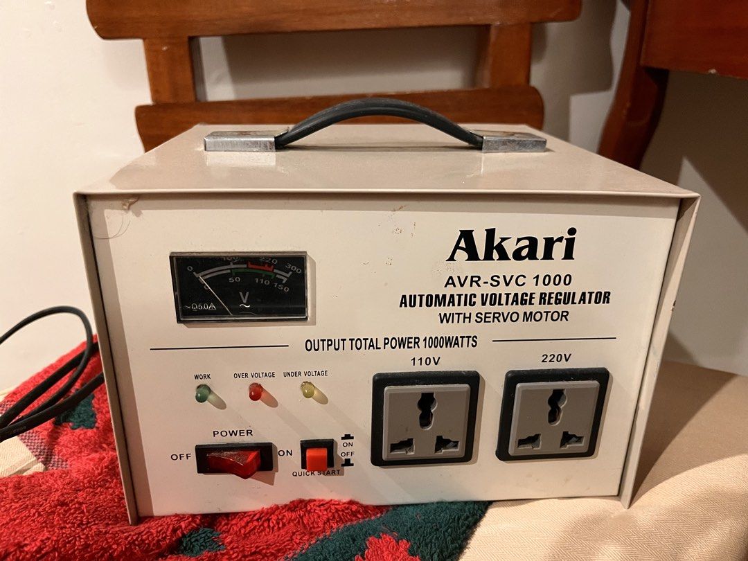 Akari AVR (Category: Other Home Appliances) located in Naga. Submitted by ruiz_jardinel (Listing ID 1465749215, Image 1). Description: Akari AVR 1000Watts.