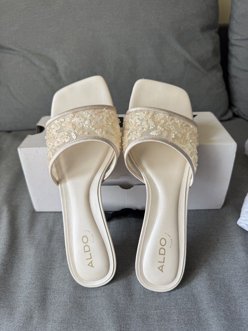 ALDO Beaded Kitten Heel Sandals (Category: Heels) located in Manila. Submitted by d_clutter_ (Listing ID 1465682604, Image 1). Description: EUR 36, US 6 Used these on my wedding day only 🩷 so pretty and can be worn casually!.