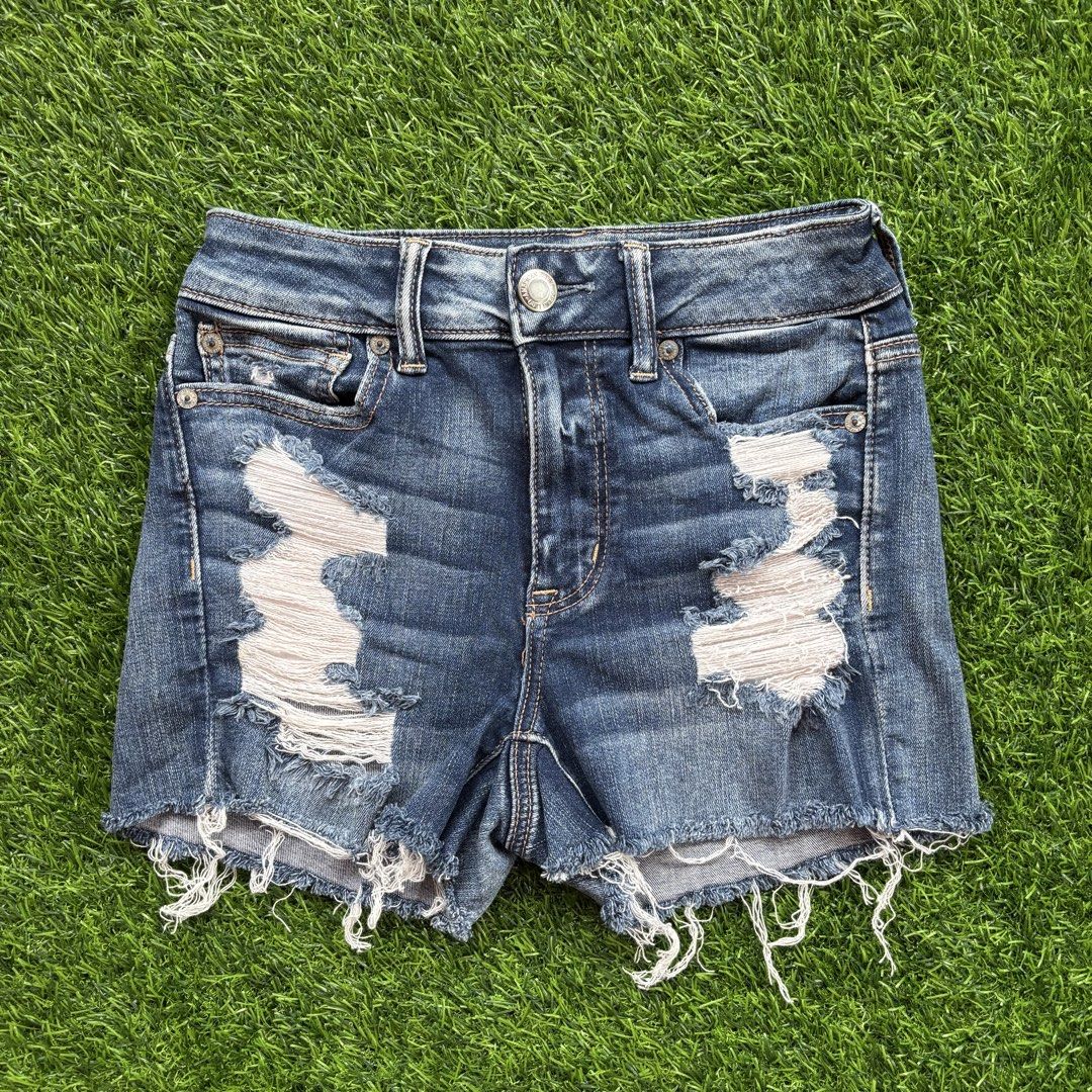 American Eagle Hi-Rise stretch shorts (Category: Shorts) located in Legazpi City. Submitted by lover0se (Listing ID 1465665074, Image 1). Description: American Eagle Hi-Rise stretch shorts • like new • us size 4 on tag • flat lay 13.5 waist.