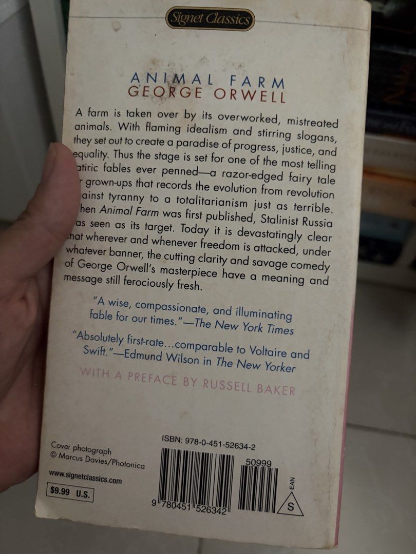 Animal Farm by George Orwell (Category: Storybooks) located in Las Pinas. Submitted by bibliomomma (Listing ID 1465596124, Image 2). Description: Animal Farm All pages are intact, no creasing, with foxing and tanned pages MOP Gcash .