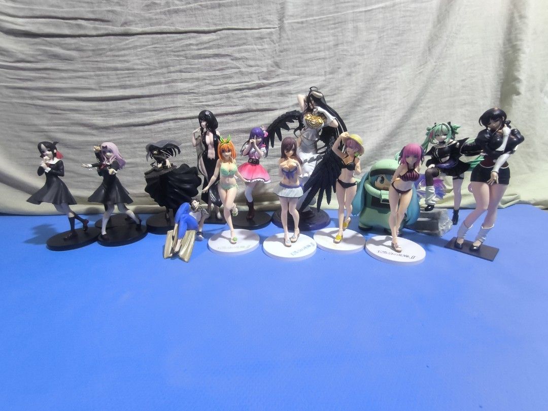 Anime PVC Figurine Collection Lot (Category: Figurines & Statues) located in Imus. Submitted by njansen (Listing ID 1465600868, Image 1). Description: For Sale Anime Chix figure. open for take all -Love is war (Shinomiya,Chika and Nino) - 800 set -Osaragi (bib)-400 - Elsa Re-zero(loose) - 350 -QQ swimsuit set (Itsuki lang wala,2 lang din may box) - 1k - Albedo Tmost (BIB) - 1k - Nemu Bleach (BiB) - 600 -Miku x Zaku and Miku Punk set (BIB both) - 