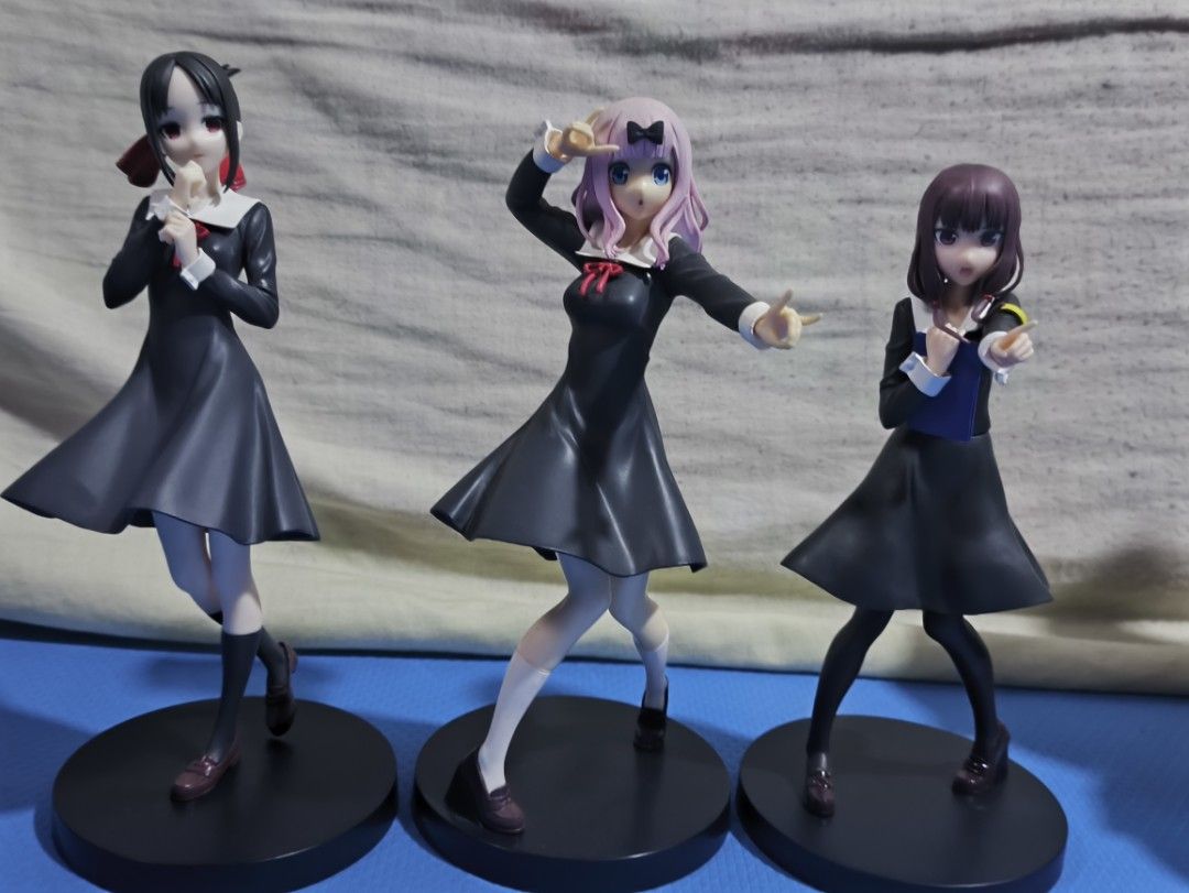 Anime PVC Figurine Collection Lot (Category: Figurines & Statues) located in Imus. Submitted by njansen (Listing ID 1465600868, Image 2). Description: For Sale Anime Chix figure. open for take all -Love is war (Shinomiya,Chika and Nino) - 800 set -Osaragi (bib)-400 - Elsa Re-zero(loose) - 350 -QQ swimsuit set (Itsuki lang wala,2 lang din may box) - 1k - Albedo Tmost (BIB) - 1k - Nemu Bleach (BiB) - 600 -Miku x Zaku and Miku Punk set (BIB both) - 