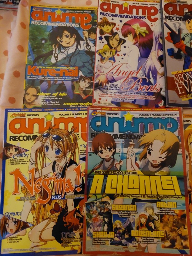 Anime Recommendations (Category: Magazines) located in Bulacan. Submitted by piaattos (Listing ID 1465713695, Image 1). Description: Anime Recommendations Various Issues php100/each MOP: GCASH, MAYA, MARIBANK MOD: J&T, GGX, SDD (NO COD).