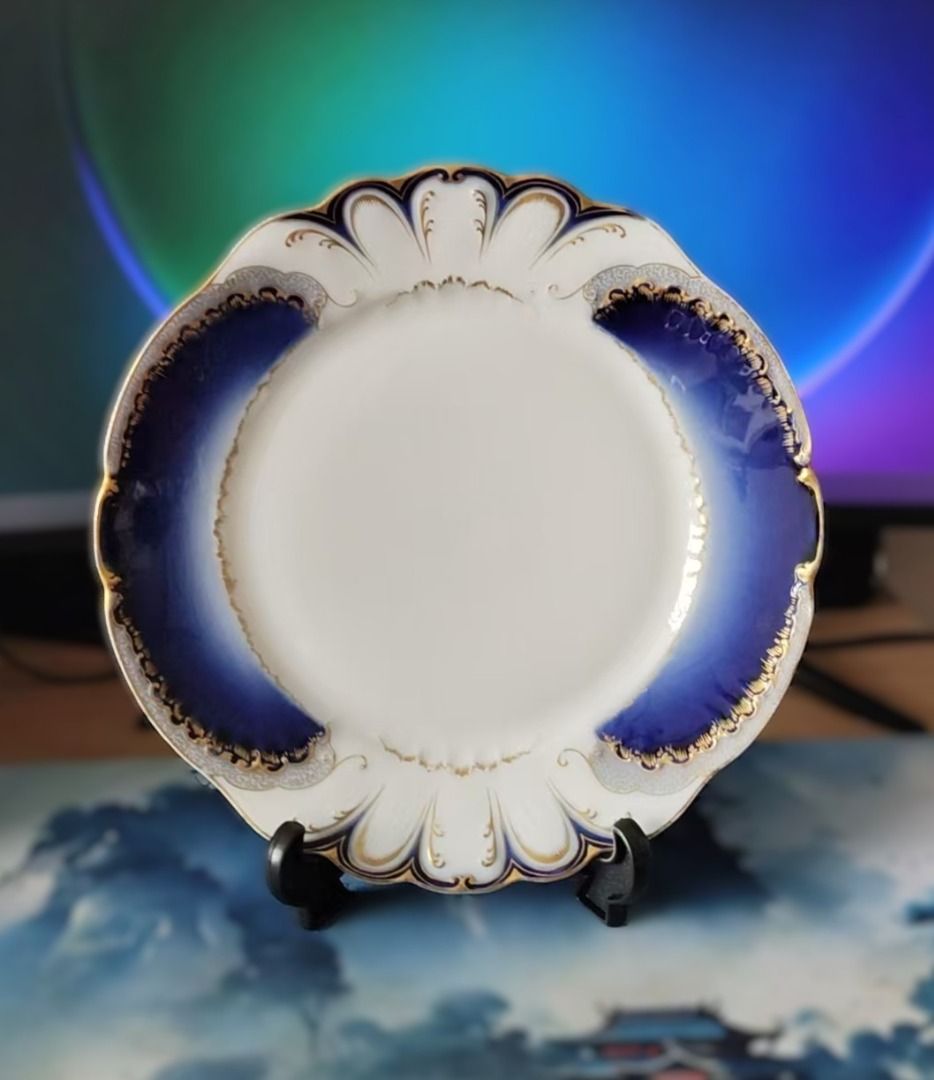 Antique W. Guerin & Cie Limoges Cobalt Blue Gilt Porcelain Plate Made ...