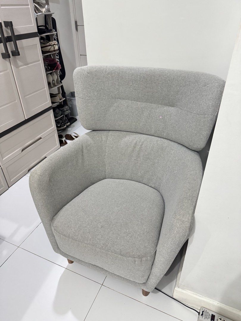 Arm Chair (Category: Sofas) located in Taguig. Submitted by mindssq (Listing ID 1465743172, Image 1). Description: Purchased in April. No issues. RFS: moving out Brand: Ikea Original price: Php 12,999 Selling for: Php 9,000 .