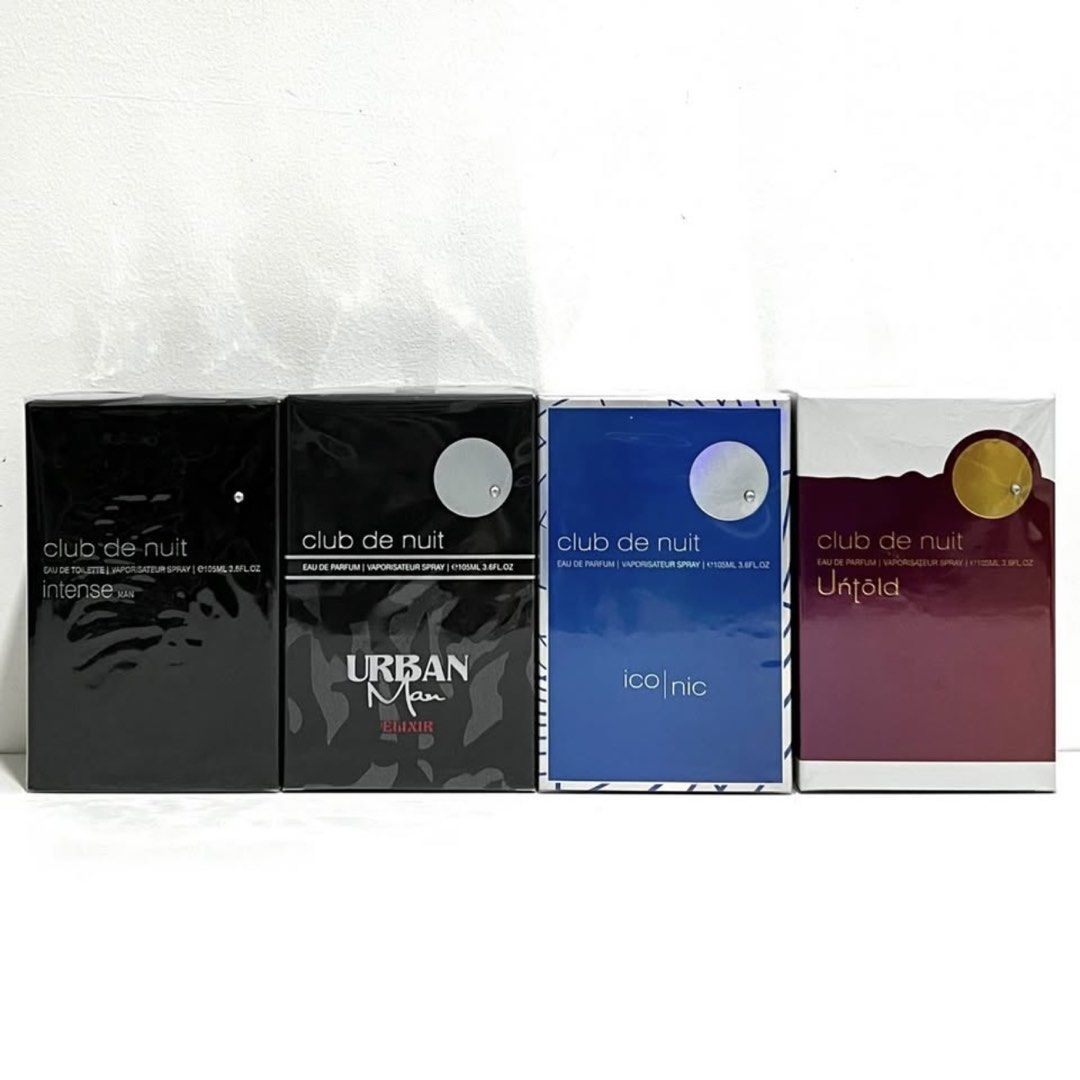 Armaf Middle Eastern Perfume (Category: Fragrance & Deodorants) located in Manila. Submitted by primefragrancesph (Listing ID 1465680230, Image 1). Description: Club de Nuit Intense Man EDT - 2,100 Club de Nuit Urban Man Elixir - 2,300 Club de Nuit Iconic - 2,500 Club de Nuit Untold - 2,500 💯Original / Authentic / Legit ✔️Brand new, sealed ✔️Moneyback if proven fake ❗️Limited stocks only❗️ Prices are subject to change without prior notice. 📍Mal