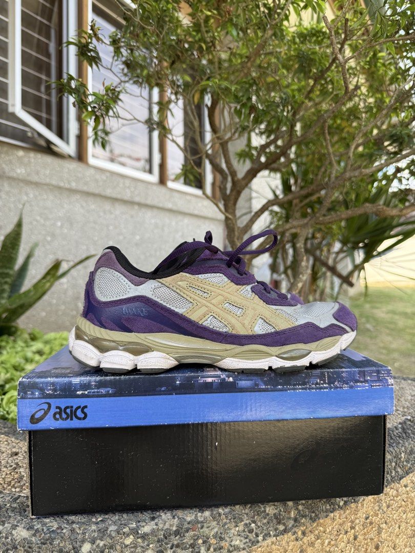Asics Gel NYC x Awake NY (Category: Casual Shoes) located in Davao. Submitted by jawn.wick (Listing ID 1465652187, Image 1). Description: - Model: ASICS GEL-NYC x Awake NY - Colorway: Pure Silver and Gothic Grape - Size: US 6 Men's - buyer will shoulder shipping.
