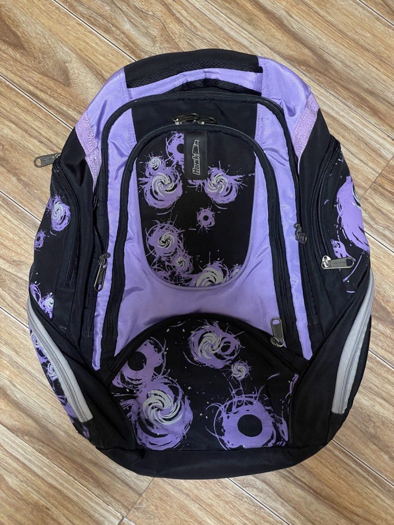 Assorted Bags Bundle High Sierra The North Face Technopack Hawk (Category: Backpacks) located in Pasig City. Submitted by allygene (Listing ID 1465653264, Image 3). Description: LIKE NEW! 5 assorted bags for school, work, or travel - 1) Light blue Technopack rucksack with cream straps - 2) Red The North Face messenger bag with adjustable black strap - 3) Black and purple Hawk backpack with abstract swirl graphics - 4) Purple and light green High 