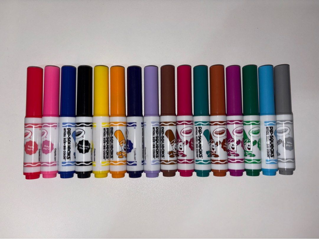 Assorted Crayola Markers Bundle (Category: Craft Supplies & Tools) located in Quezon City. Submitted by vvelcometomyshop (Listing ID 1465755557, Image 3). Description: - Large bundle of Crayola markers - Includes standard, SuperTips, and Pip-Squeaks styles - Assorted colors: blue, green, red, yellow, purple, black, and more - Perfect for school projects, drawing, and coloring books - Plenty of ink and creative life left in the set.