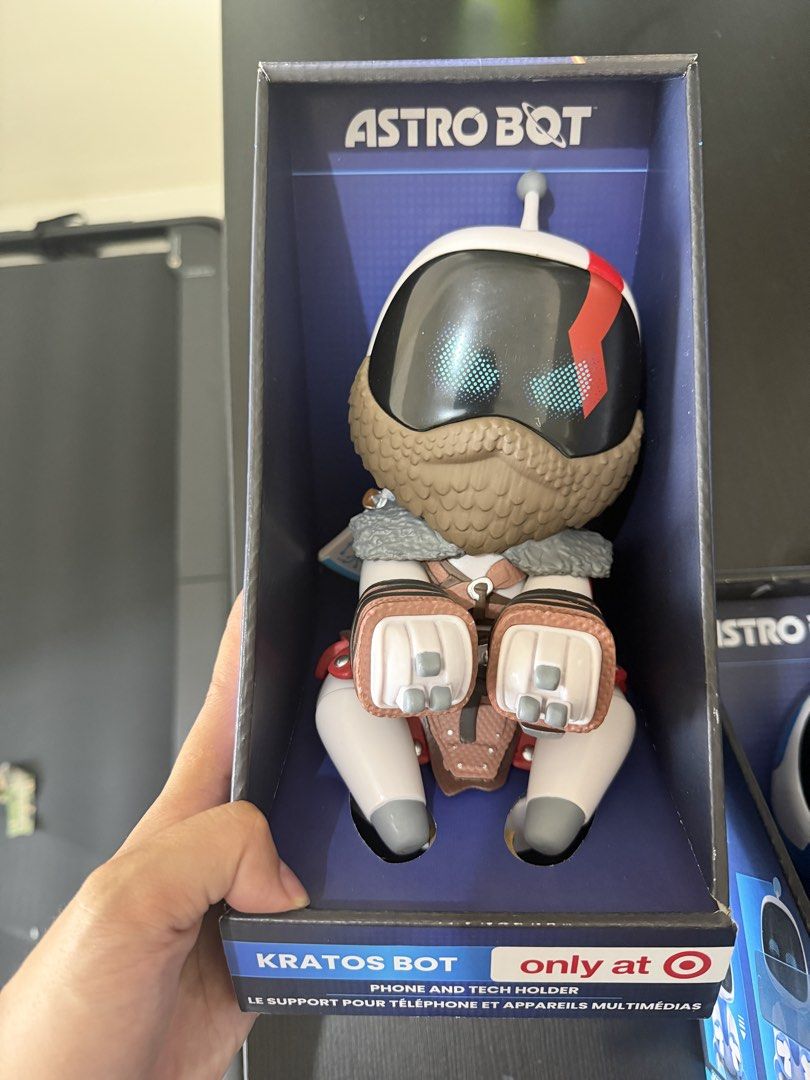 Astro Bot and Kratos Bot Phone and Tech Holder (Category: Action & Battle Toys) located in Quezon City. Submitted by struc101 (Listing ID 1465609182, Image 1). Description: Sony Astro Bot and Kratos Bot Phone and Tech Holder Astro Bot - 4k Kratos Bot - 4300 Yeti for size referencd Loc: Eastwood .